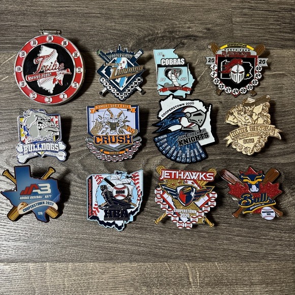 Other - Cooperstown 2020 Baseball Collectors Pins Lot #3 12 Pieces Light Up